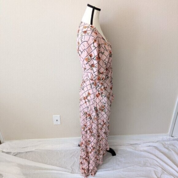 Forever 21 Floral Grid Wrap Dress Size XL Women - Picture 6 of 8